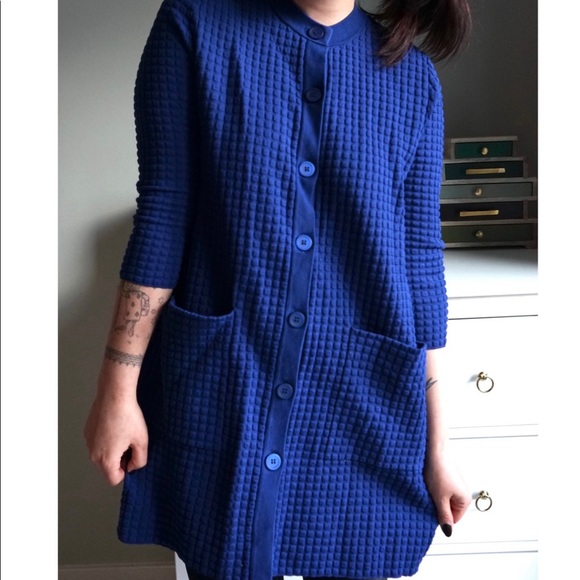 COS Sweaters - COS M royal blue textured cardigan sweater a line